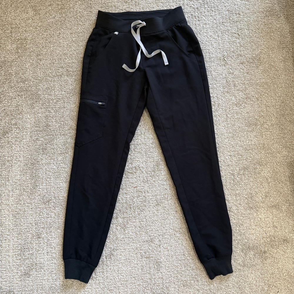 FIGS Black Jogger Scrub Pants Technical Collection XXS Womens Medical Healthcare